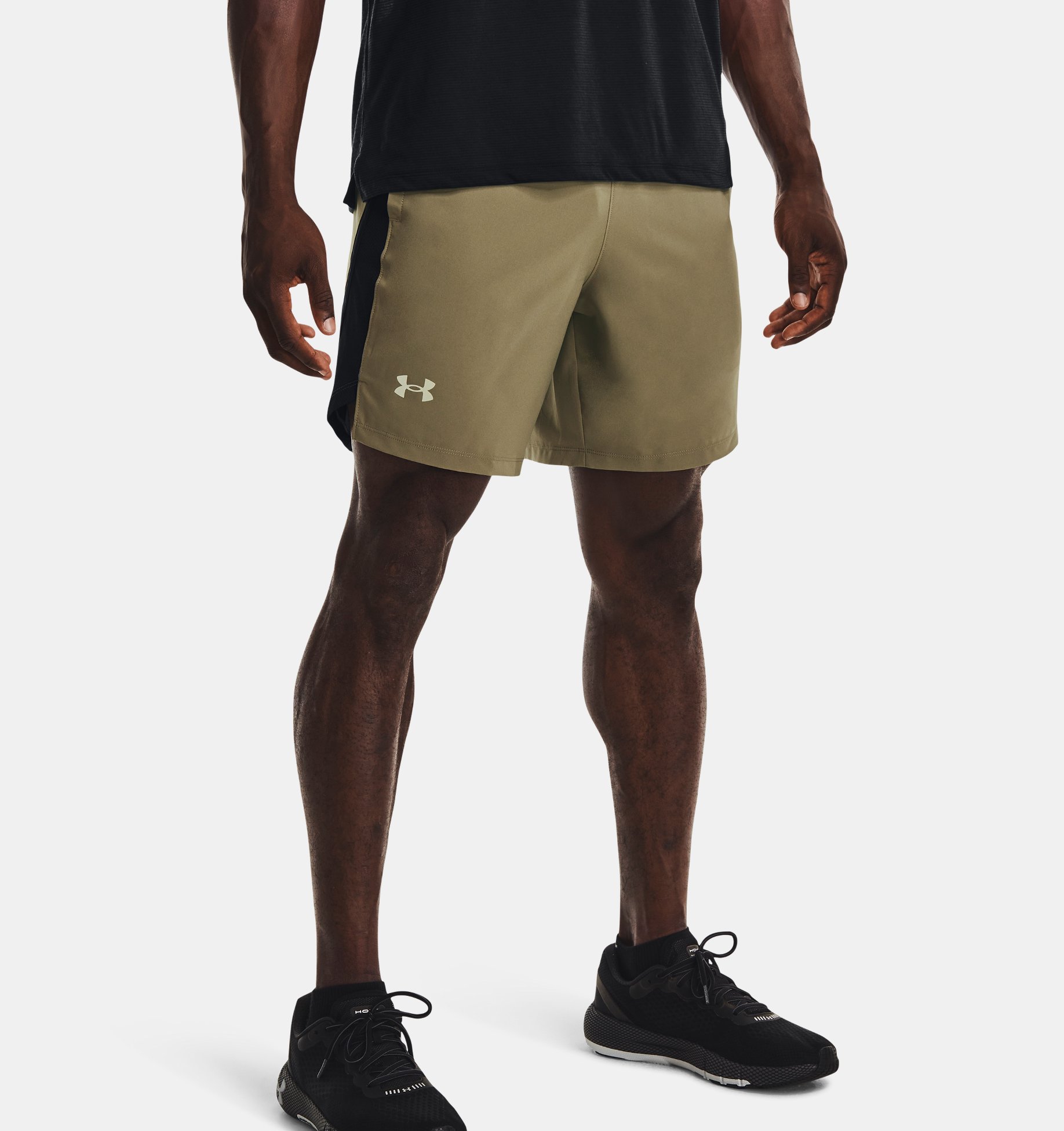 Under Armour Launch SW 7 Inch Printed Mens Running Shorts Green 